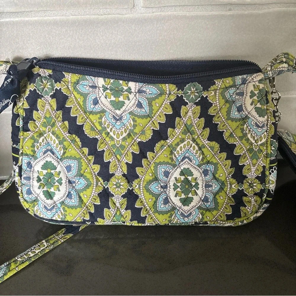 Vera Bradley Green and Blue Clutch and Wristlet Set
